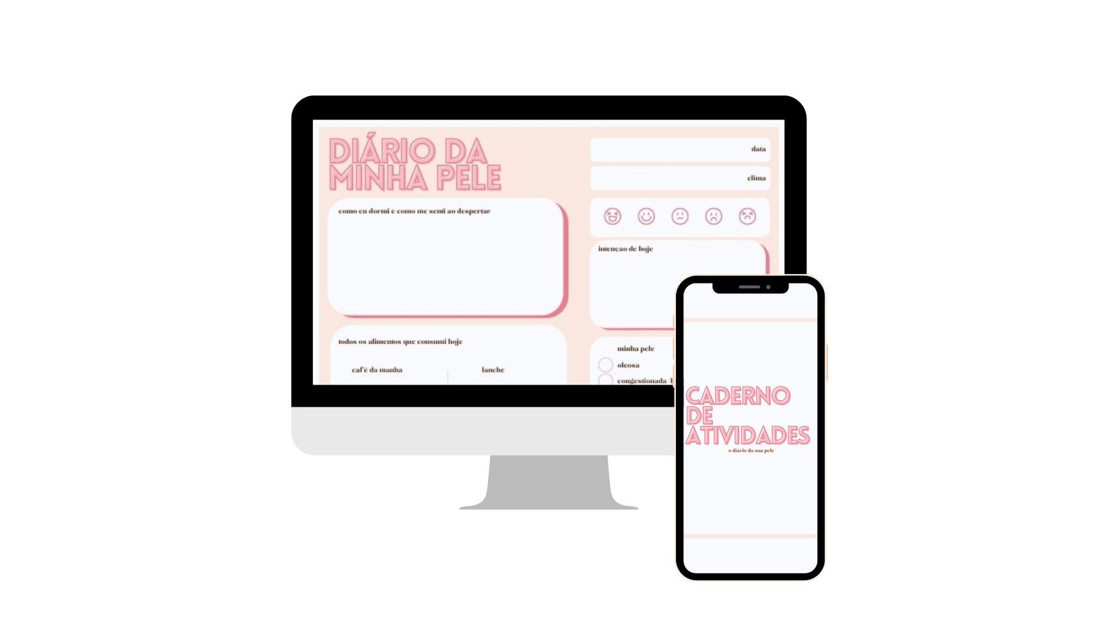 caderno de atividades do diário da sua pele